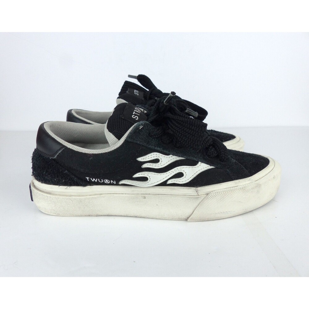 STRAYE Logan Puff V3 Fuego Twuan Flames Sneakers Women 7.5 Black Skate Shoes